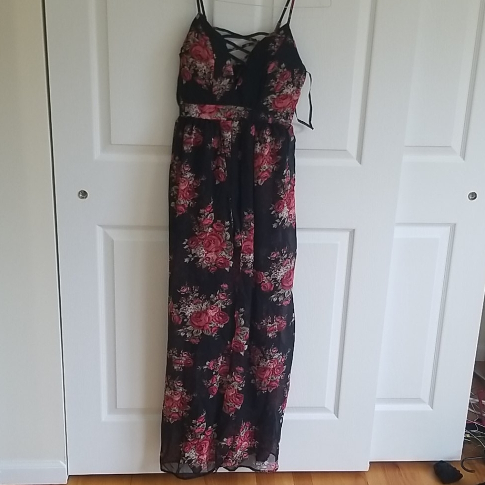 Floral Rose High-Low Shorts Dress